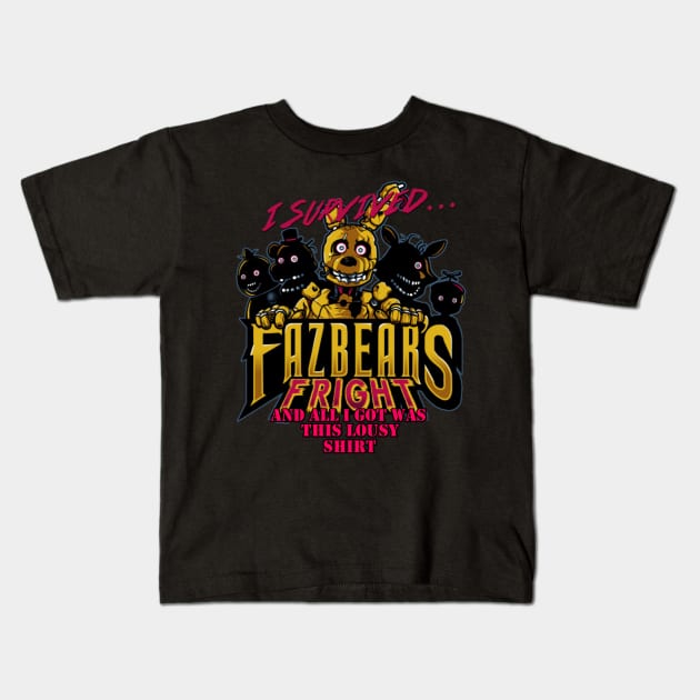 I Survived...FNAF3 Tee Kids T-Shirt by VALMEZA602